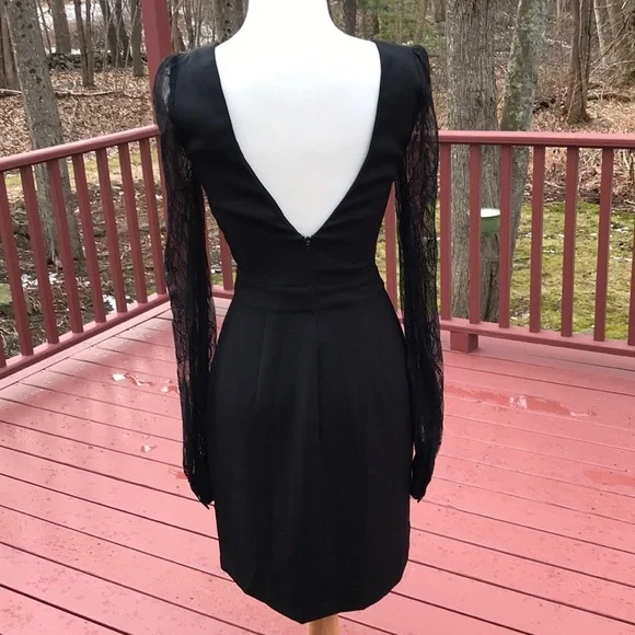 NWT! Rachel Zoe Size 4 Black Andrews blouson dress - Picture 4 of 8